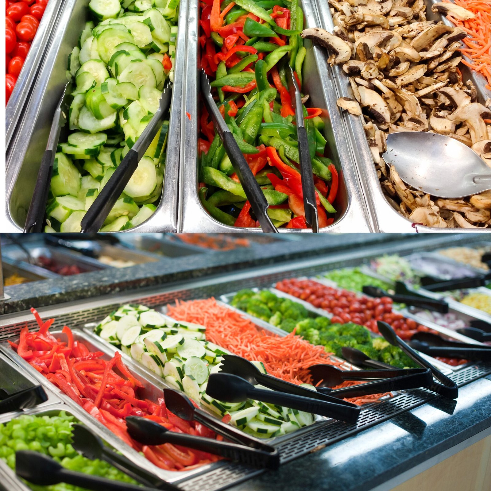 Premium Saladette 5× GN 1/1 – 223x82x85.5 cm | Gastronomie Kühltisch | Umluftkühlung | Granitplatte – Bild 4