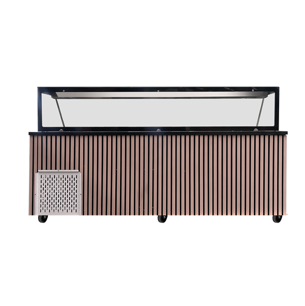 Premium Saladette 5× GN 1/1 – 223x82x85.5 cm | Gastronomie Kühltisch | Umluftkühlung | Granitplatte – Bild 2